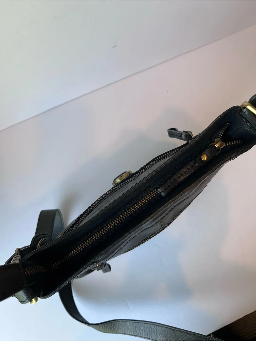 Born Black Leather Crossbody Boho Bag